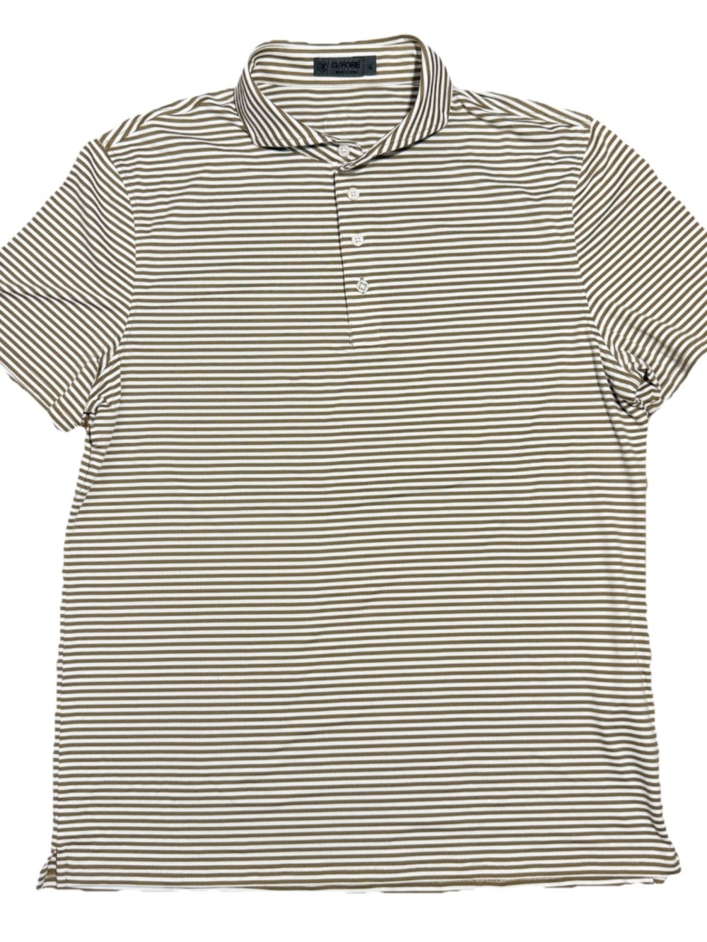 G/FORE Polo Shirt Mens Large Striped Golf Performance Stretch Lightweight Logo